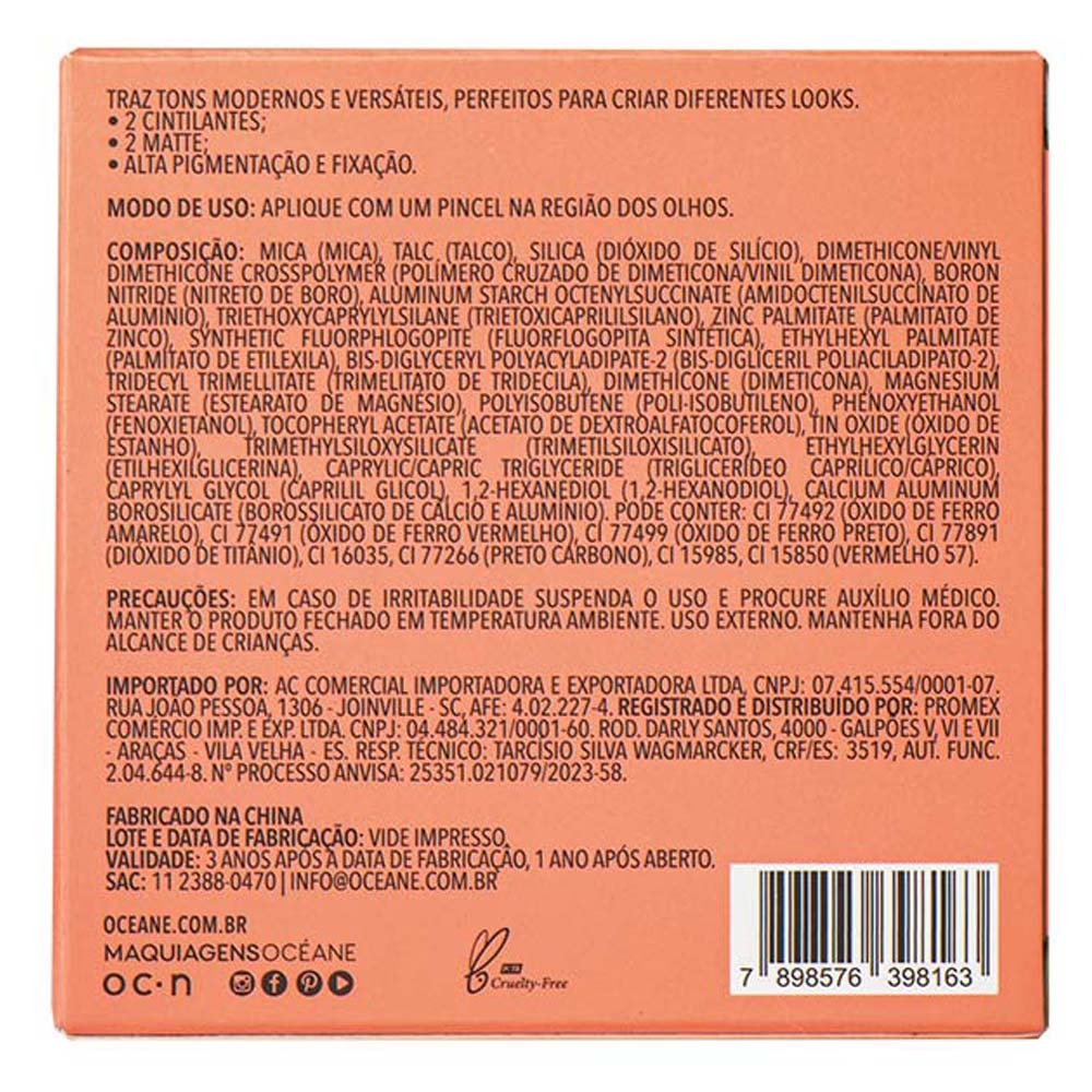 Paleta De Sombras Océane Edition 4 Palette Power Glow 1 Un
