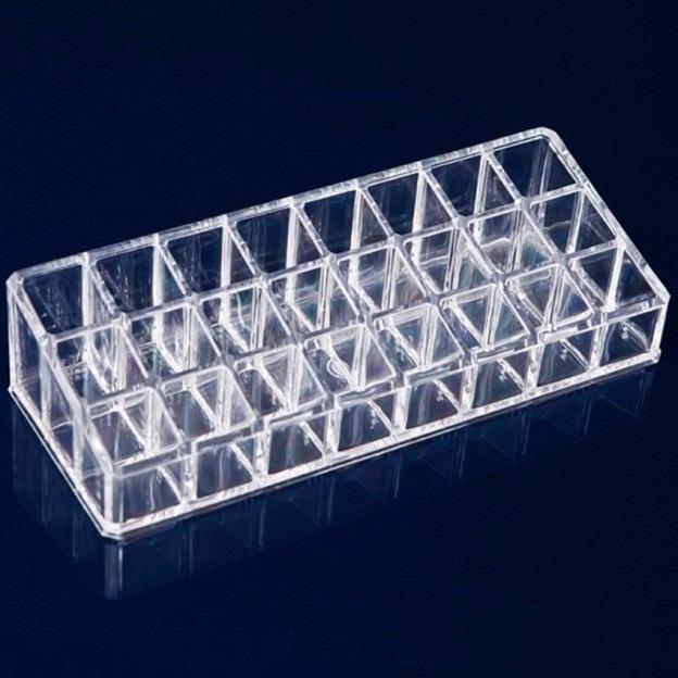 Miniatura Organizador Batons Cosméticos Acrílico Grande 24 Divisorias