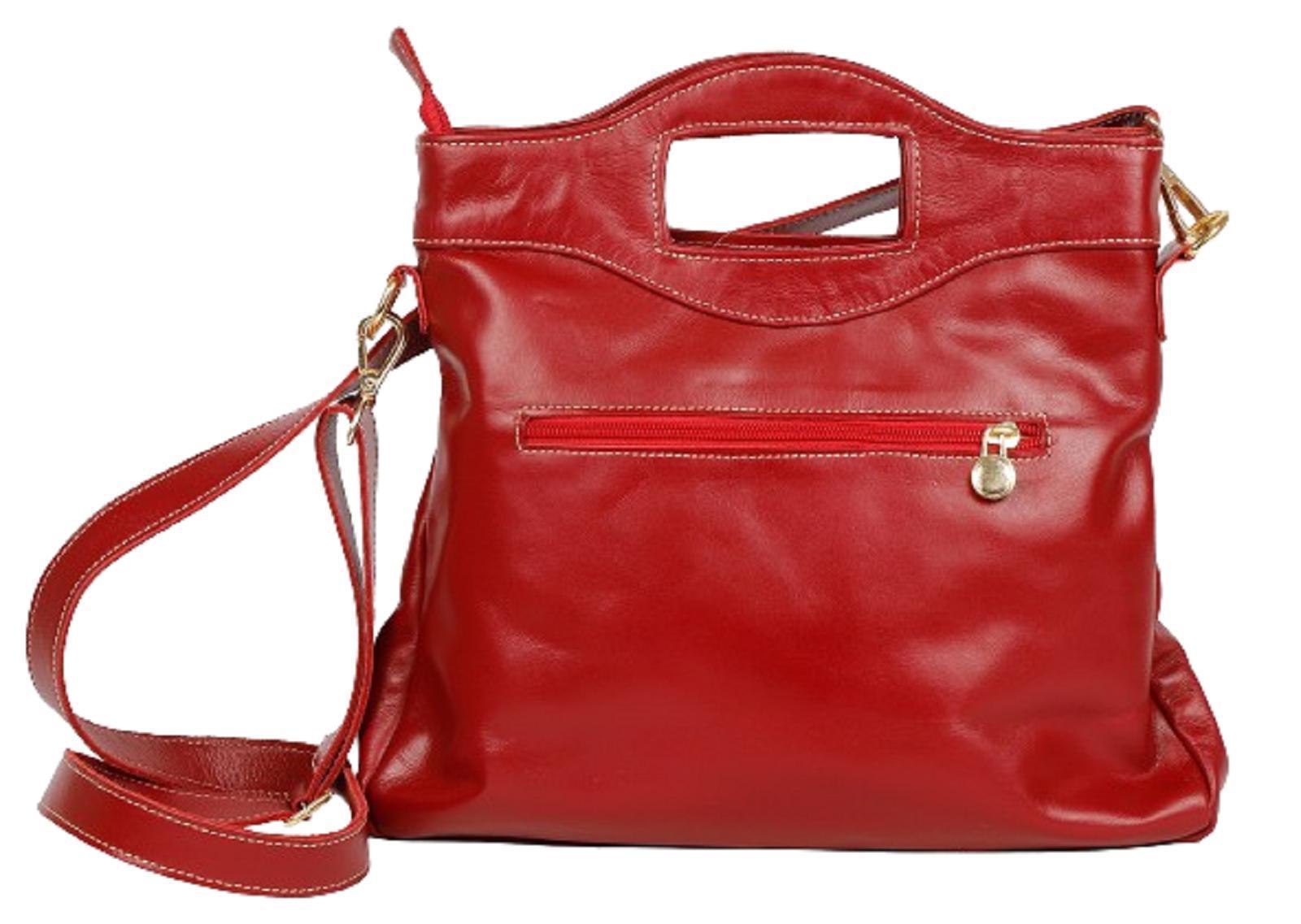 Miniatura Bolsa Transversal Feminina Luxo Em Couro Vermelha