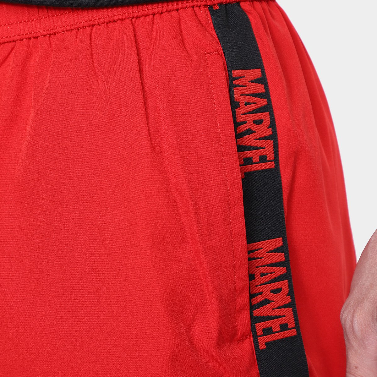 Miniatura Bermuda Mooncity Marvel Tactel Masculina Vermelho - G