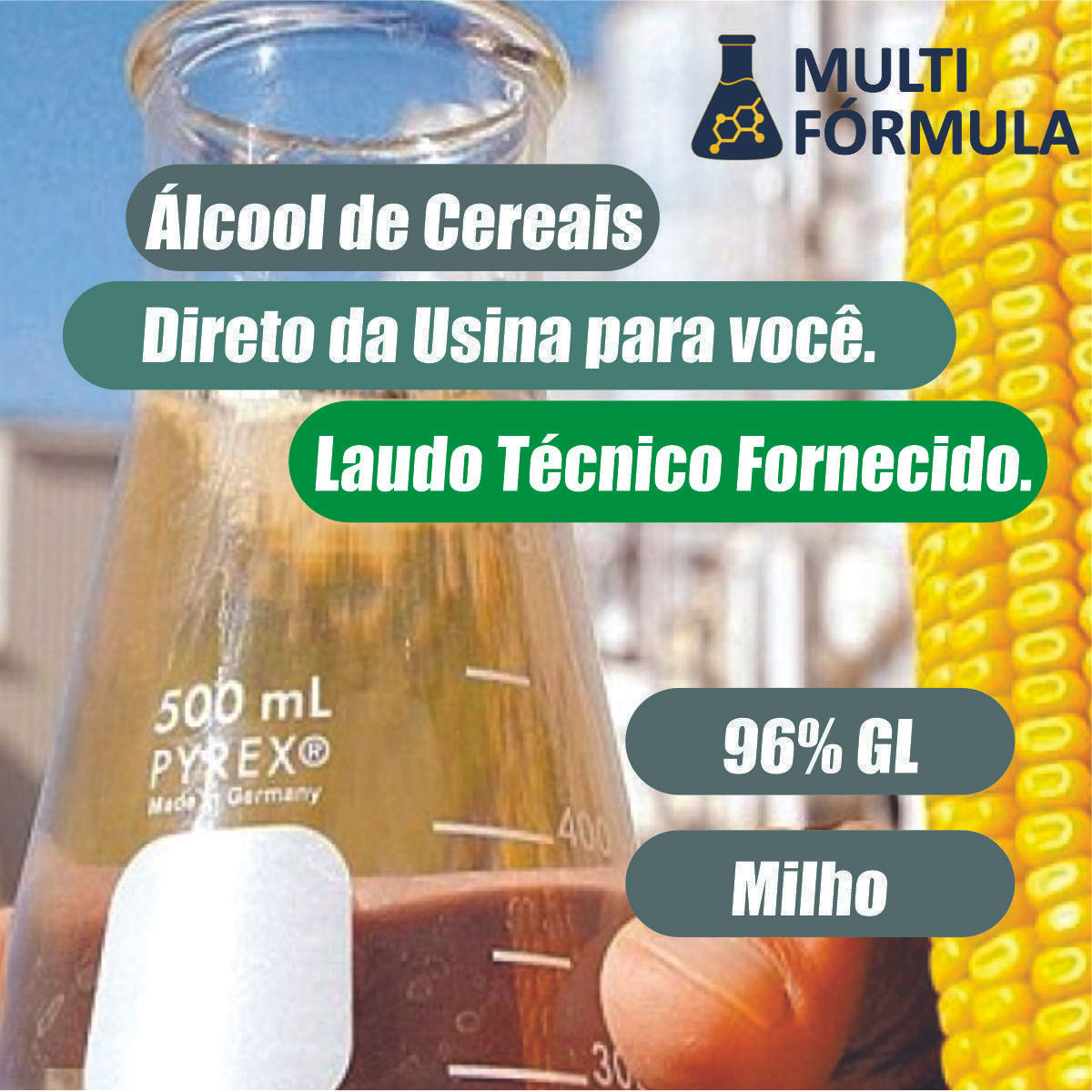 Álcool De Cereais 96% Uso Diversos, 5 Litros.