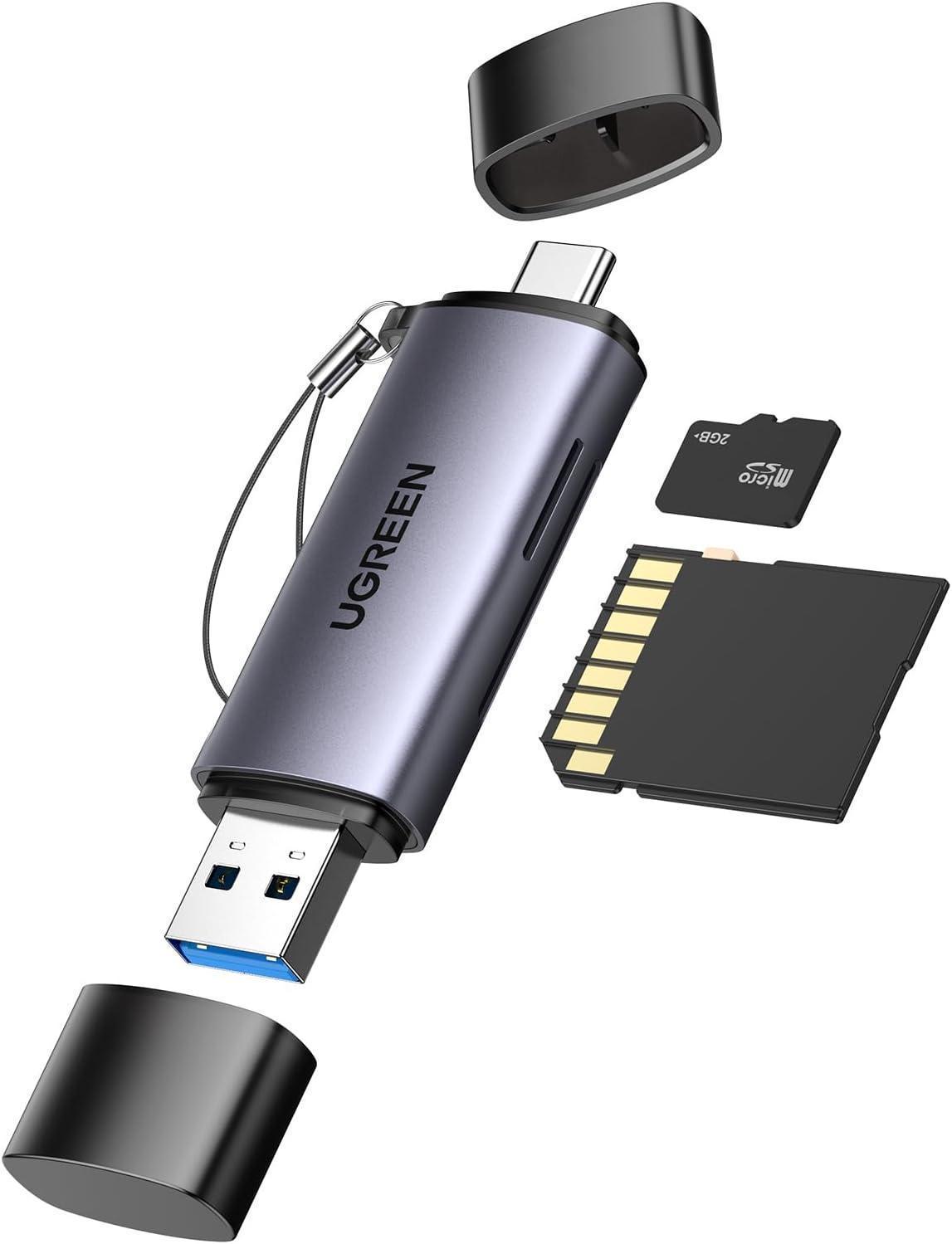 Leitor De Cartão Memória Ugreen Usb 3.0 5 Gbps Micro Sd Tf