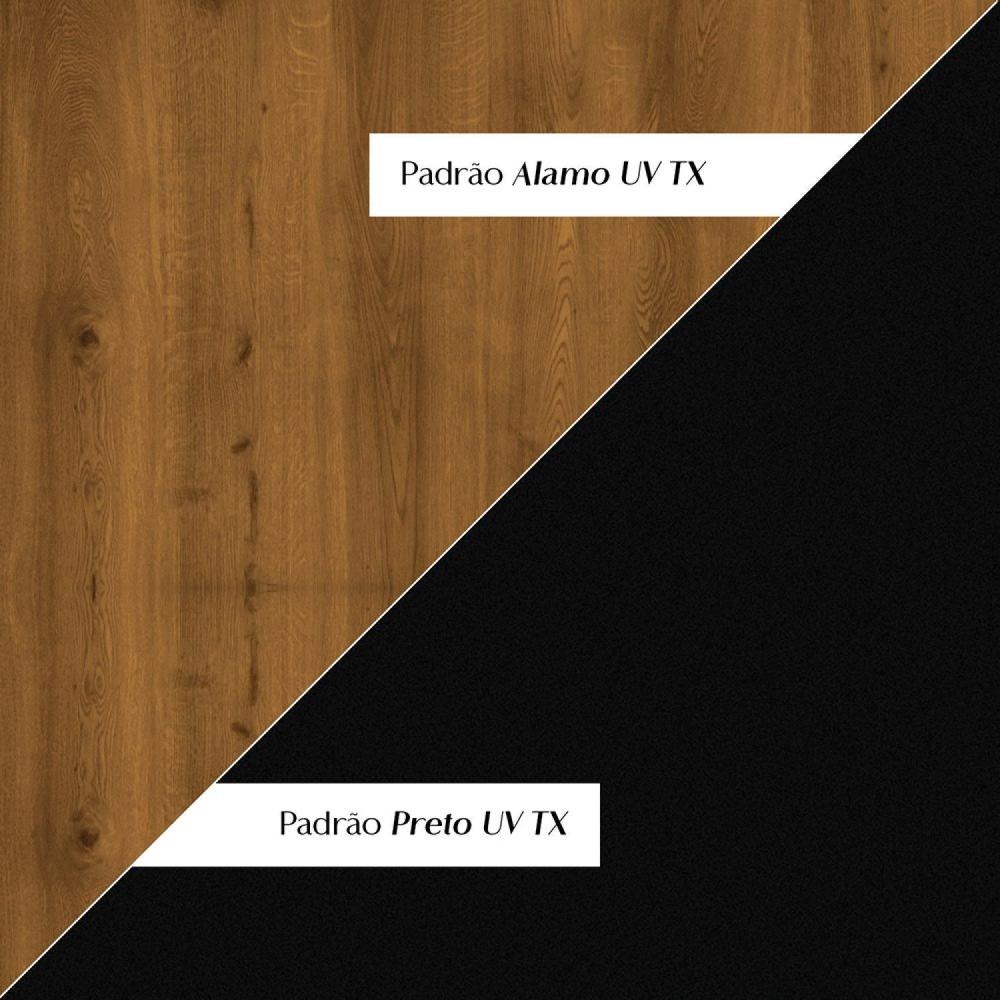 Armário Aéreo de Cozinha 2 Portas de Vidro Menu Kitchen Canelone Politorno Preto