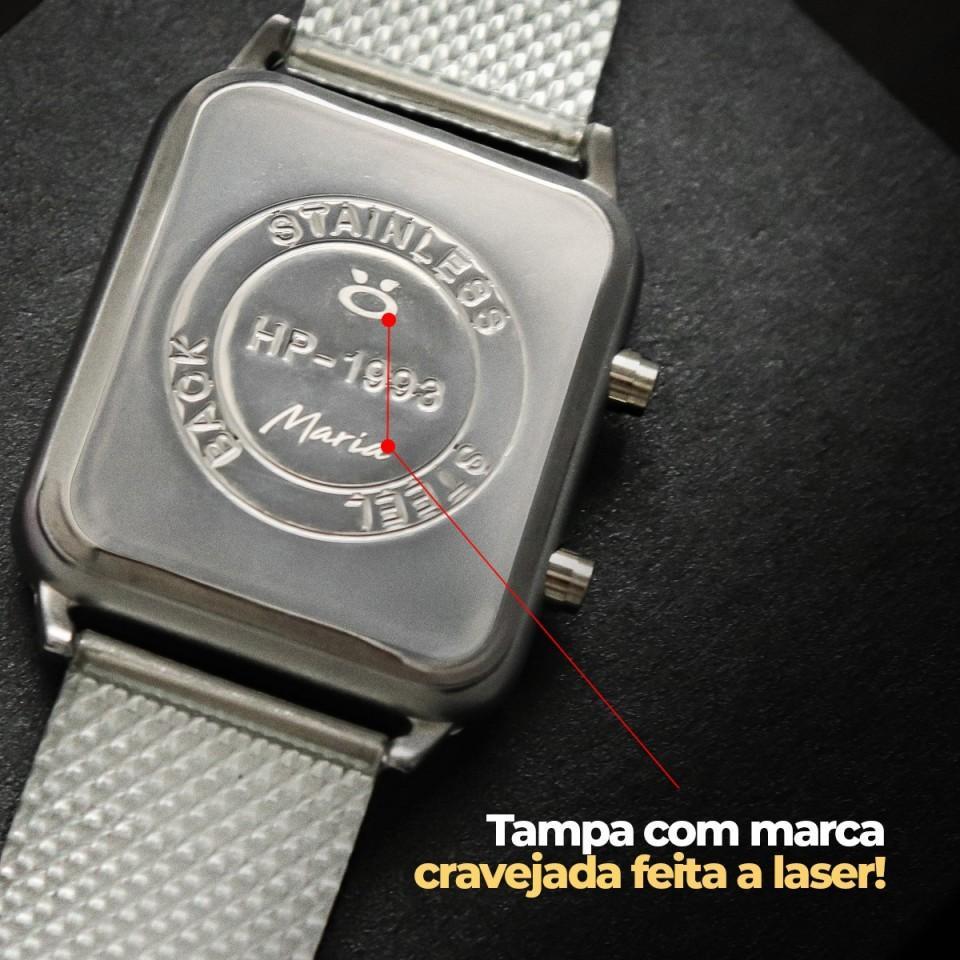 Relogio Feminino Digital Led Preto Silicone Original Barato