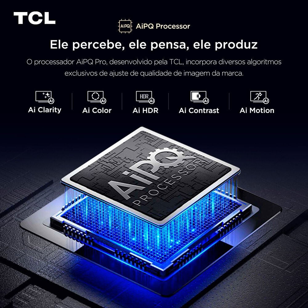 Smart TV TCL 65 Polegadas 4K UHD QLED Google TV 65P7K Preto - Bivolt