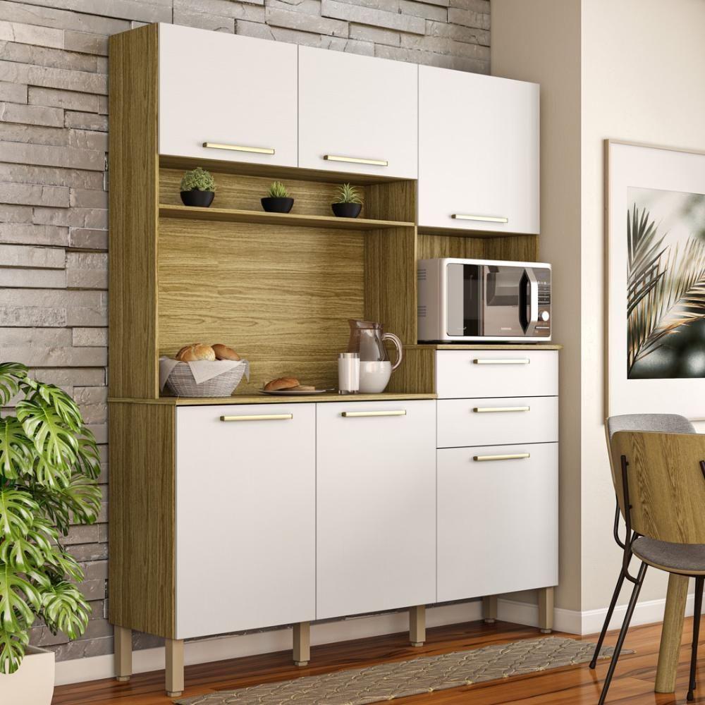 Miniatura Armario De Cozinha Compacta 6 Portas 2 Gavetas Montesa Freijó-supremo