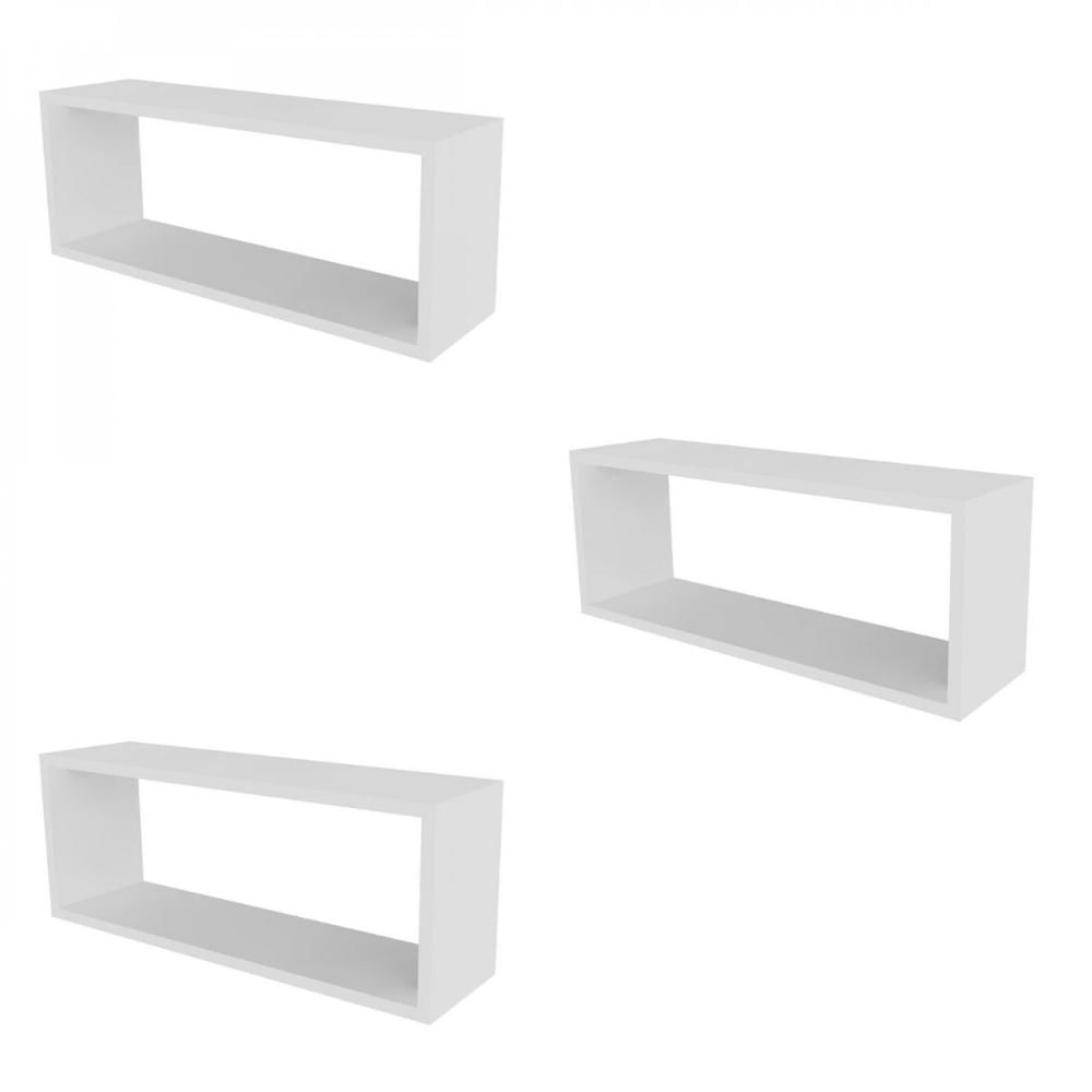 Miniatura Conjunto com 3 Nichos Preto Meme Bramov Móveis Branco