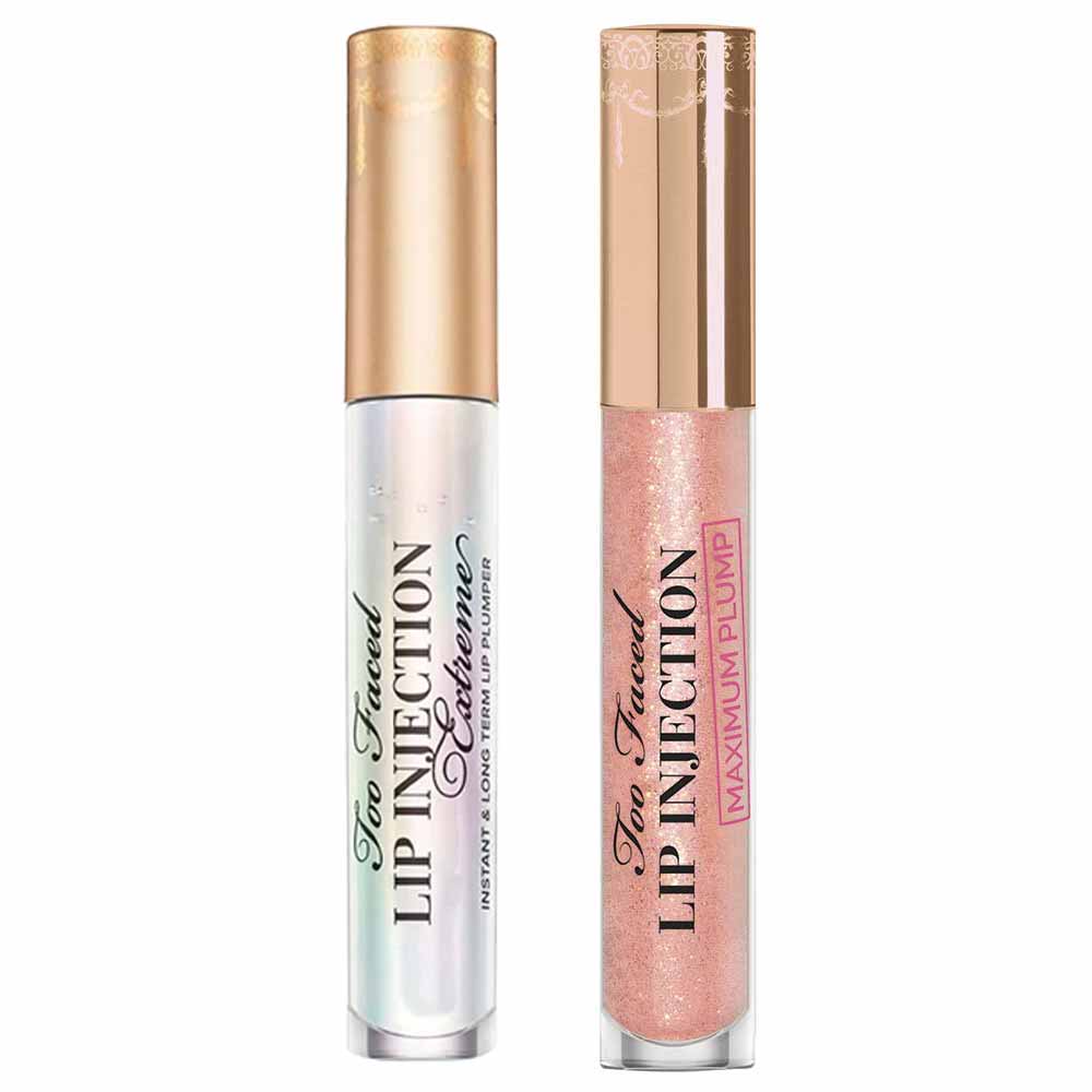 Miniatura Too Faced Lip Injection Kit - Gloss Hidratante Transparente + Gloss Volumizador Cotton Candy Kisses Kit