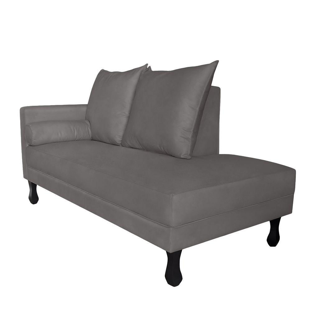 Miniatura Recamier Divã Dubai L/direito 1,60m Suede Cinza - Lares Decor