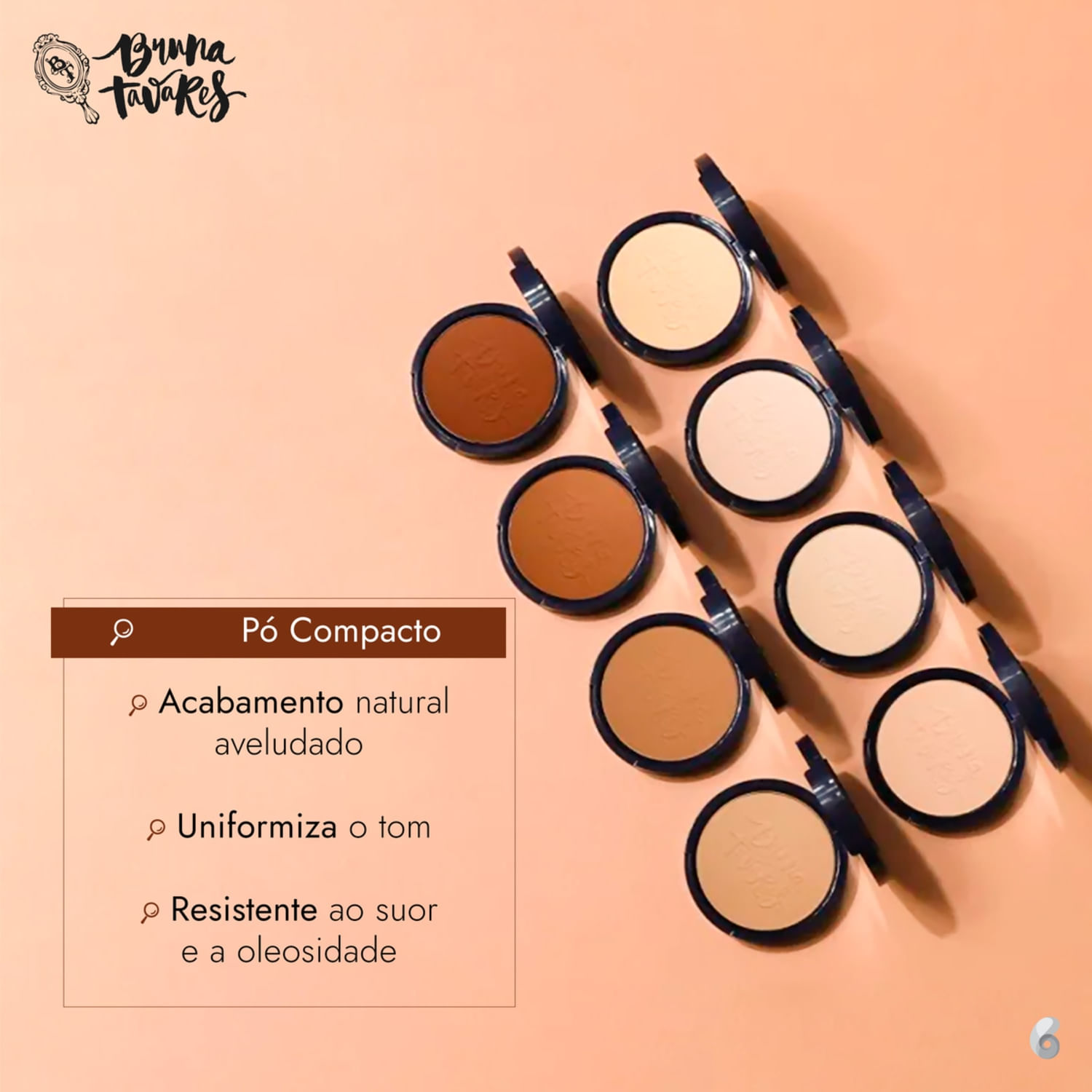 Bruna Tavares BT Powder 50 Nova Embalagem - Pó Compacto 11g
