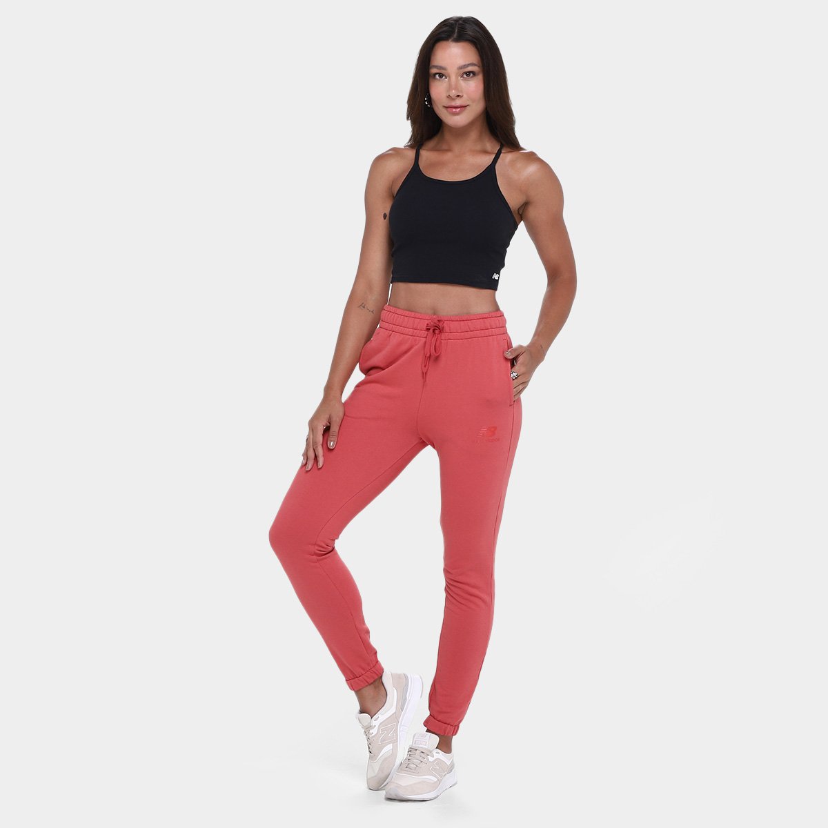 Miniatura Calça New Balance Essentials Basic Feminina Vermelho Escuro - G
