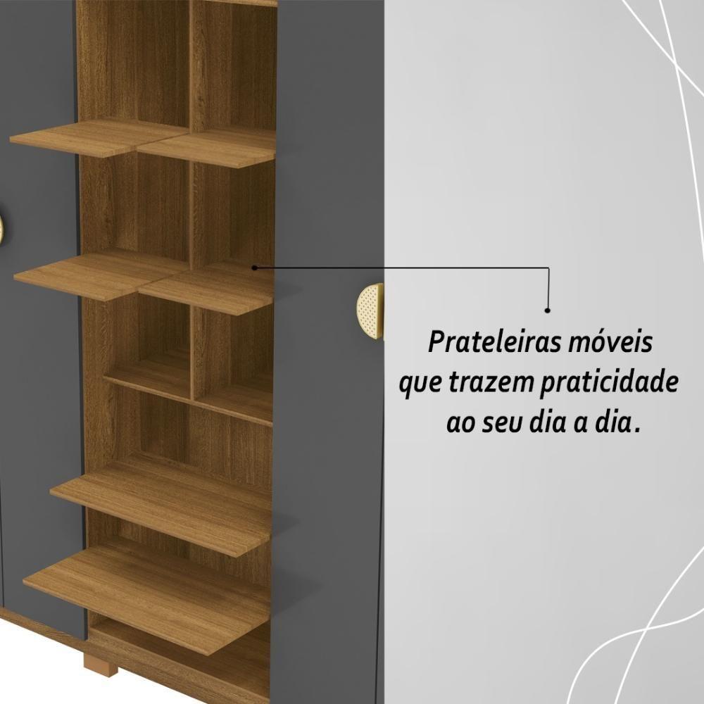 Guarda Roupa Casal 6 Portas 4 Gavetas Noronha Nature-alasca