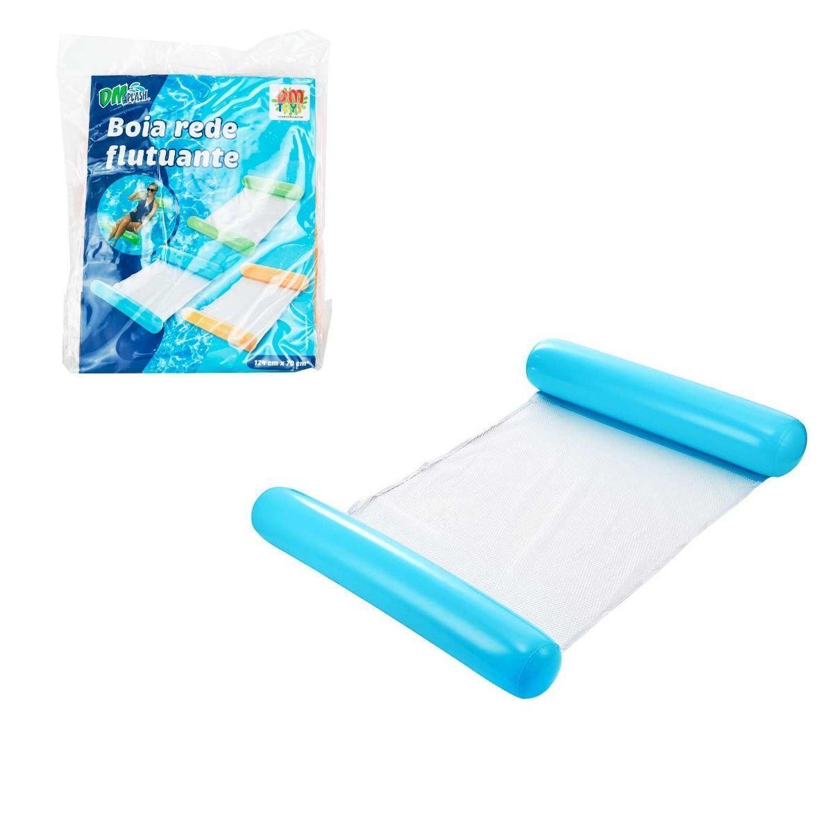 Miniatura Boia Rede Flutuante Azul Inflável 124X70Cm - Dm Splash