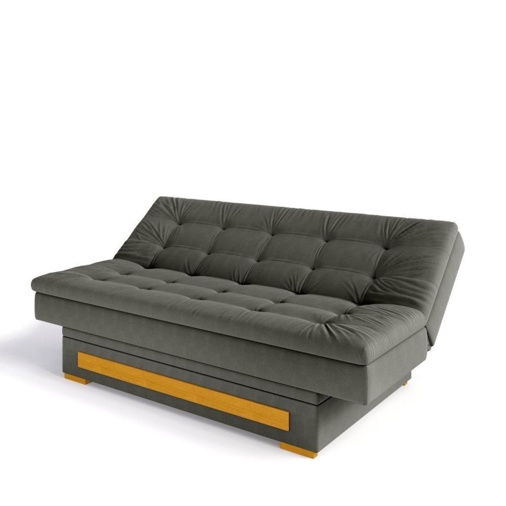 Sofa Cama com Baú Berilo Cinza