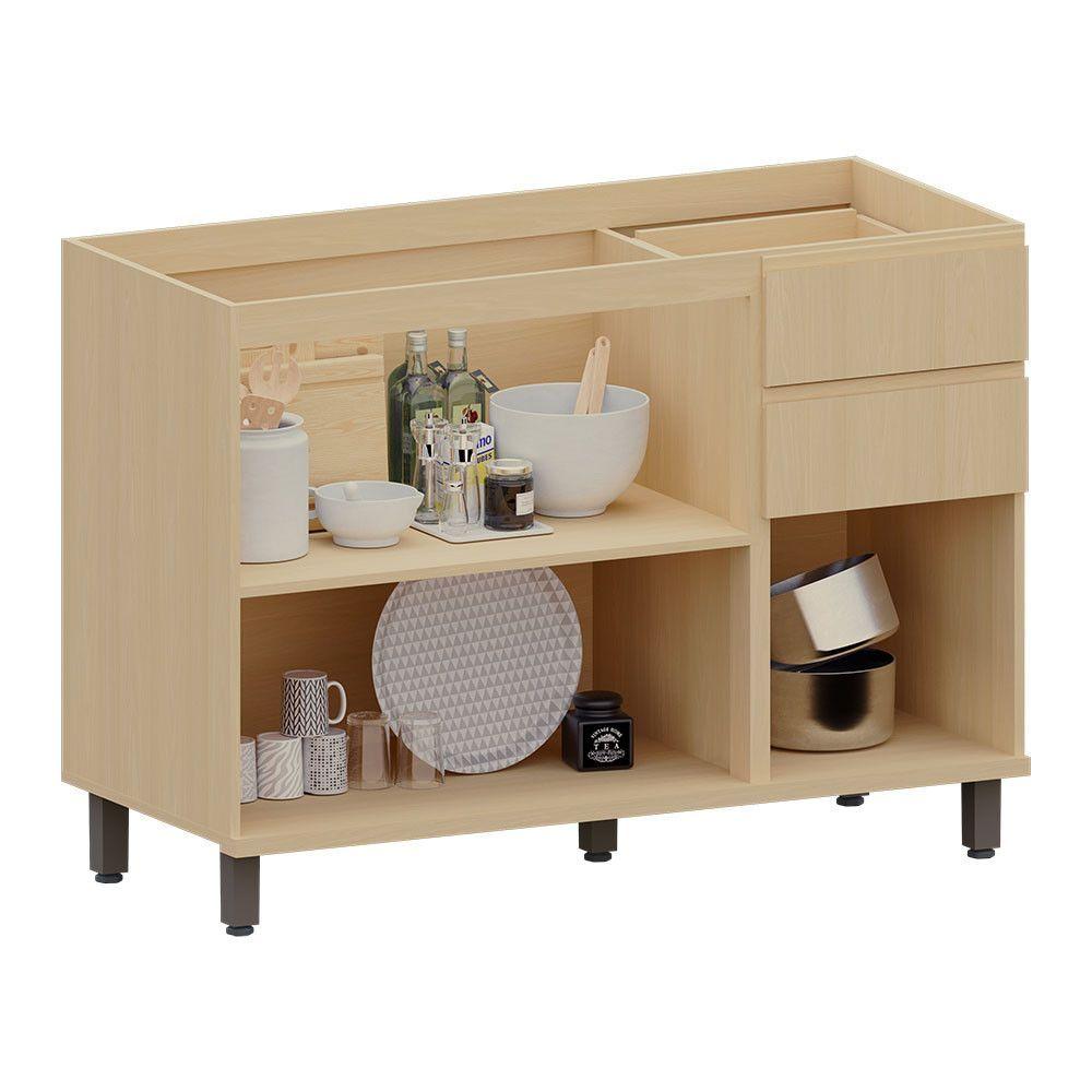 Miniatura Balcão Cozinha Pia 120cm 3 Pt E 2 Gav S/ Tampo Aura Luciane Carvalho