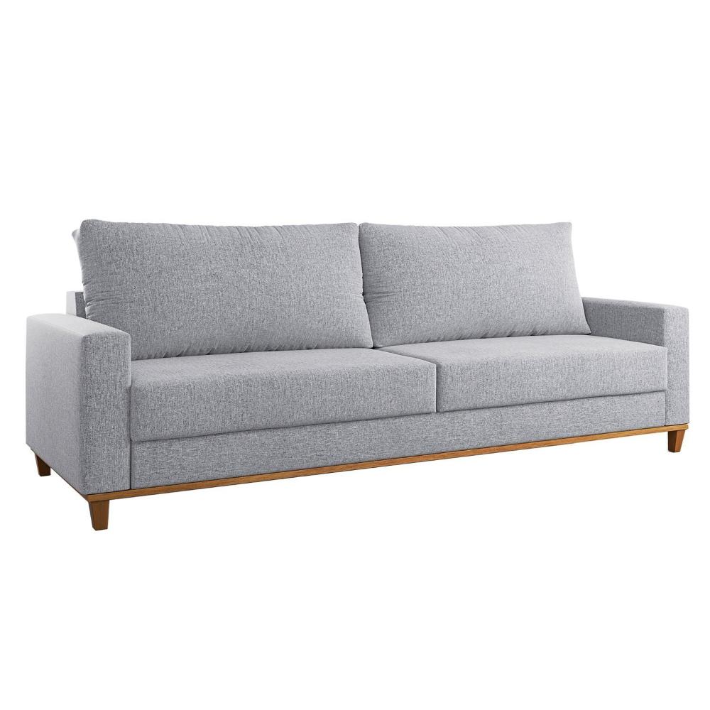 Miniatura Sofá Fixo Living 2 Almofadas Soltas 4 Lugares 220cm Ares Inox