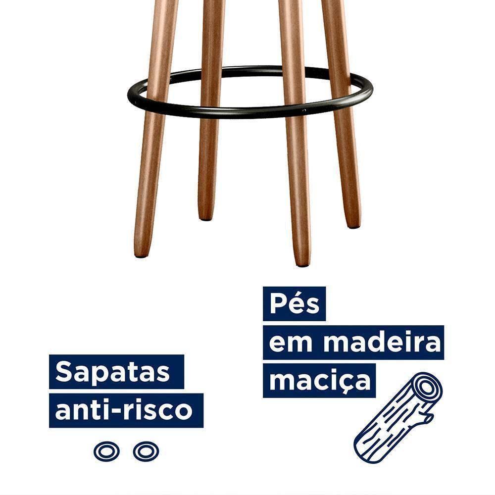 Miniatura Kit 4 Banquetas Berlin 70cm Couríssimo Preto - Salaone Preto