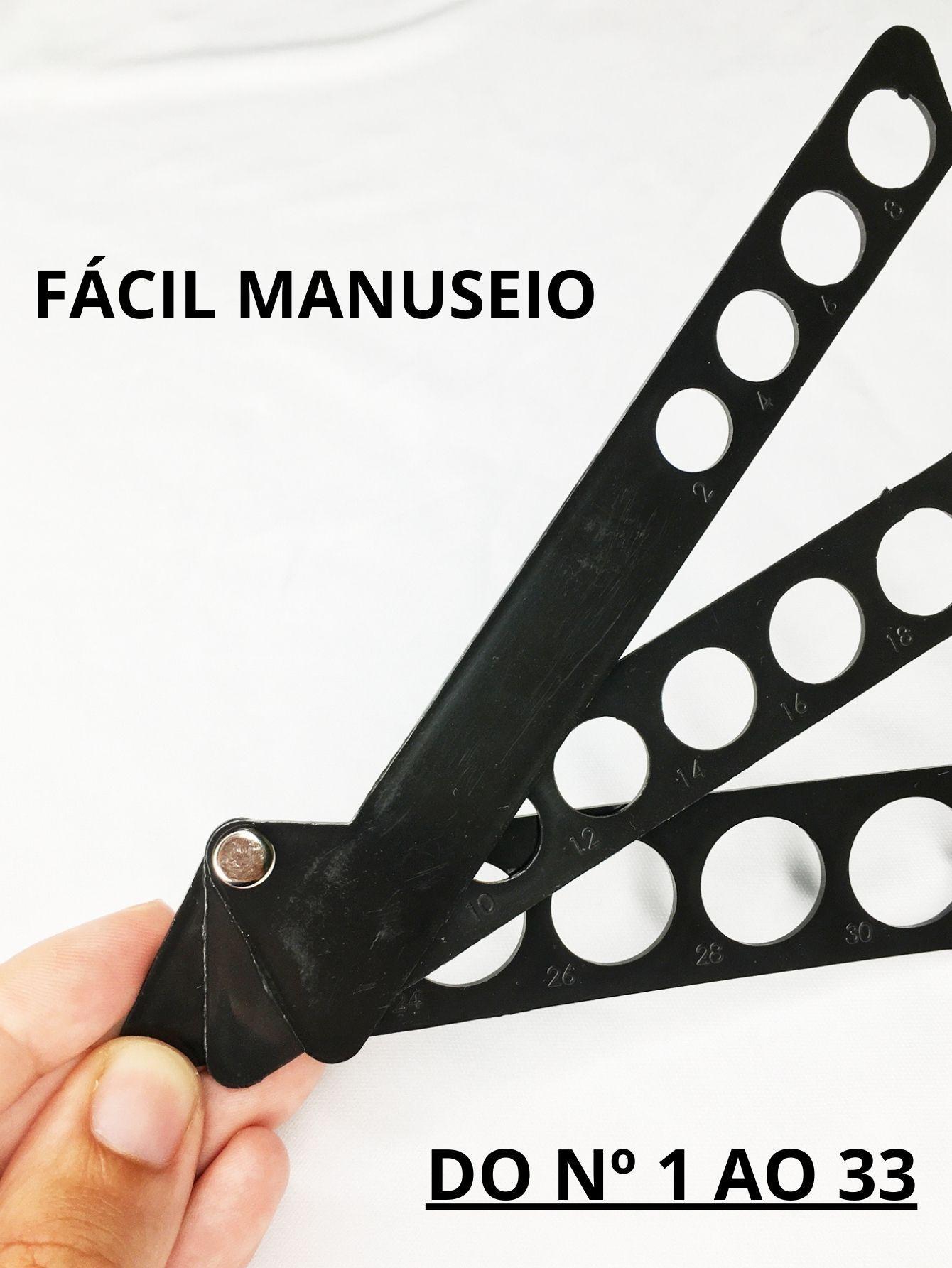 Miniatura Aneleira Régua Plástico Medir Dedo Medidor Anel Aliança 2º À