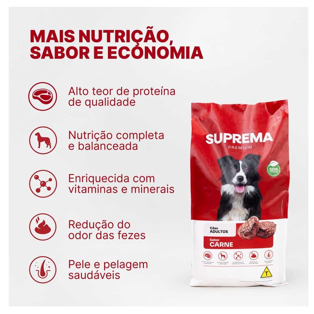 Miniatura Ração Seca Suprema Sabor Carne para Cães Adultos - 15 Kg