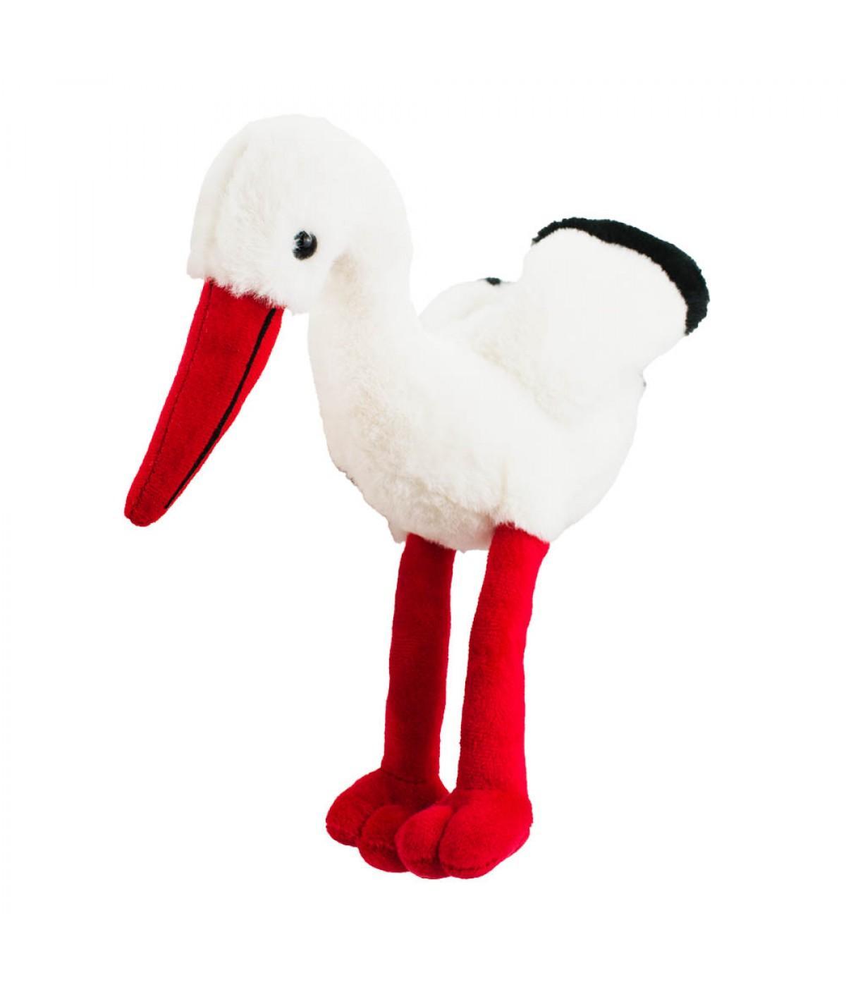 Miniatura Cegonha Bico Patas Vermelhas 24Cm - Pelúcia