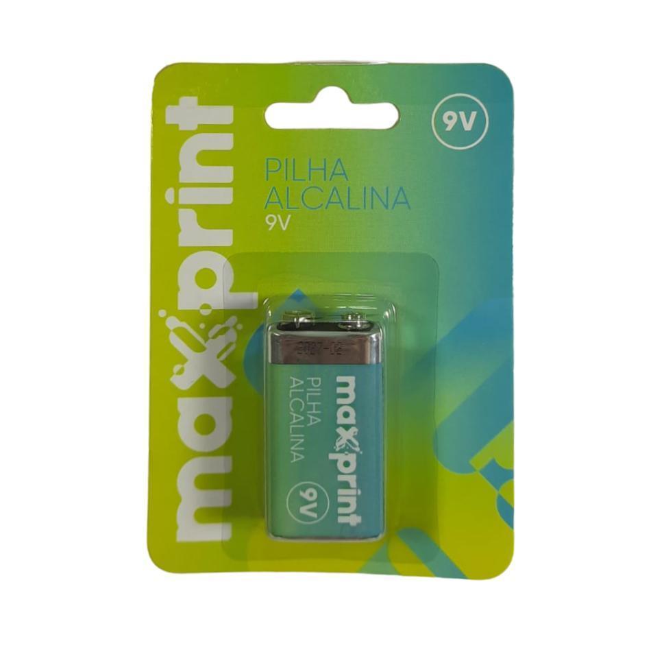 Miniatura Bateria Alcalina Maxprint 9V Cartela Com 1 Uni