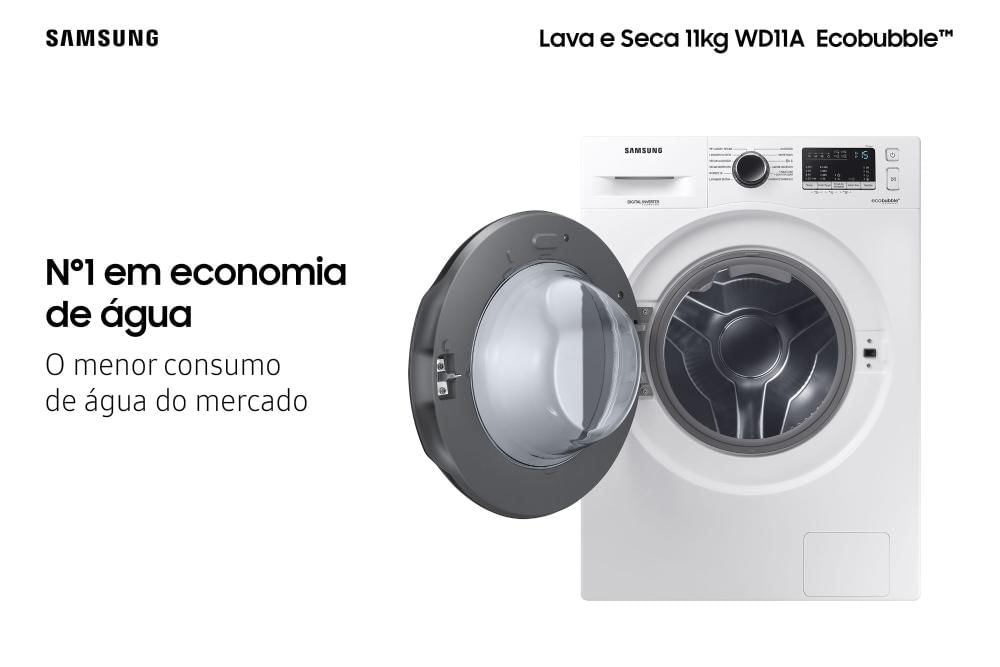Lava e Seca Samsung Ecobubble 11kg Branca WD11A 127V