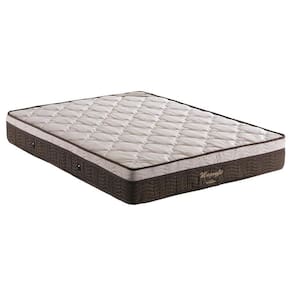 Miniatura Cama Box de Casal Ortobom Magnyfic com Ortopillow e Molas Ensacadas 65x138x188cm - Marrom/Bege