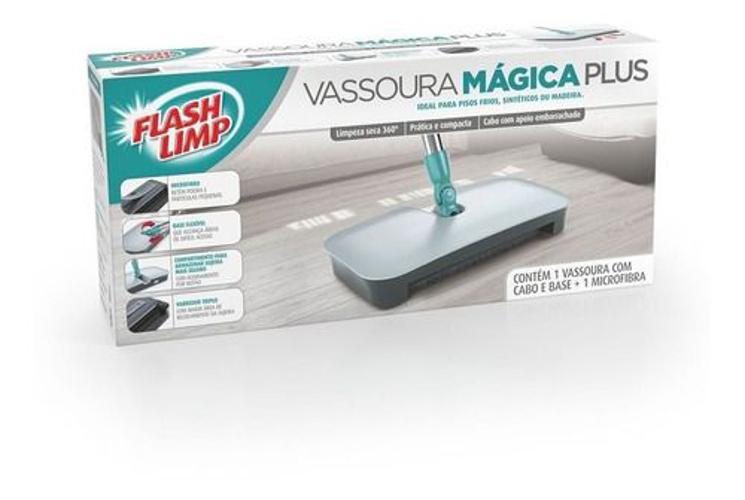 Miniatura Vassoura Mágica Plus Feiticeira Mop Flash Limp Varredora Alumínio - Microfibra