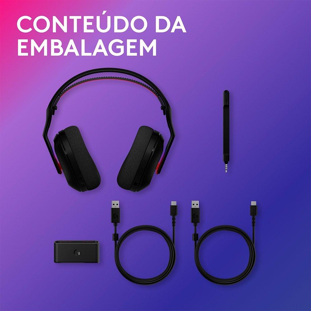 Miniatura Headset Gamer Sem Fio Logitech G Astro A20 X LIGHTSPEED - Preto - 939-002246