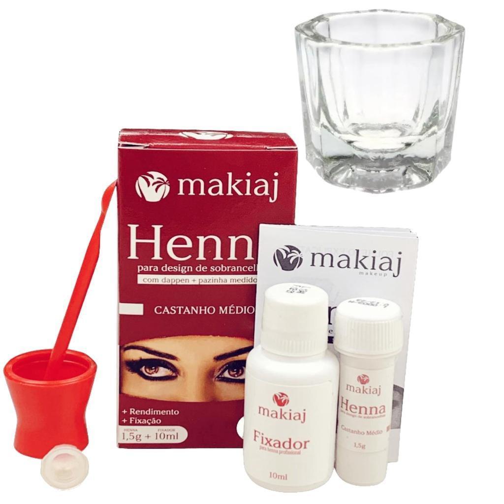 Miniatura Kit Rena Para Sobrancelhas Profissional Henna Makiaj Dappen