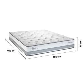 Miniatura Colchão Queen Size Herval Silver com Pillow Top e Molas Ensacadas 30x158x198cm - Cinza