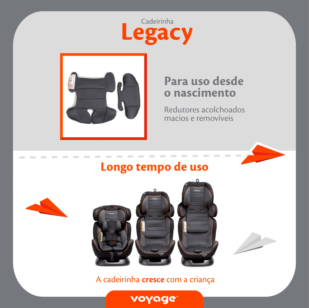 Cadeira de Carro Infantil Reclinável Legacy Mescla - Voyage
