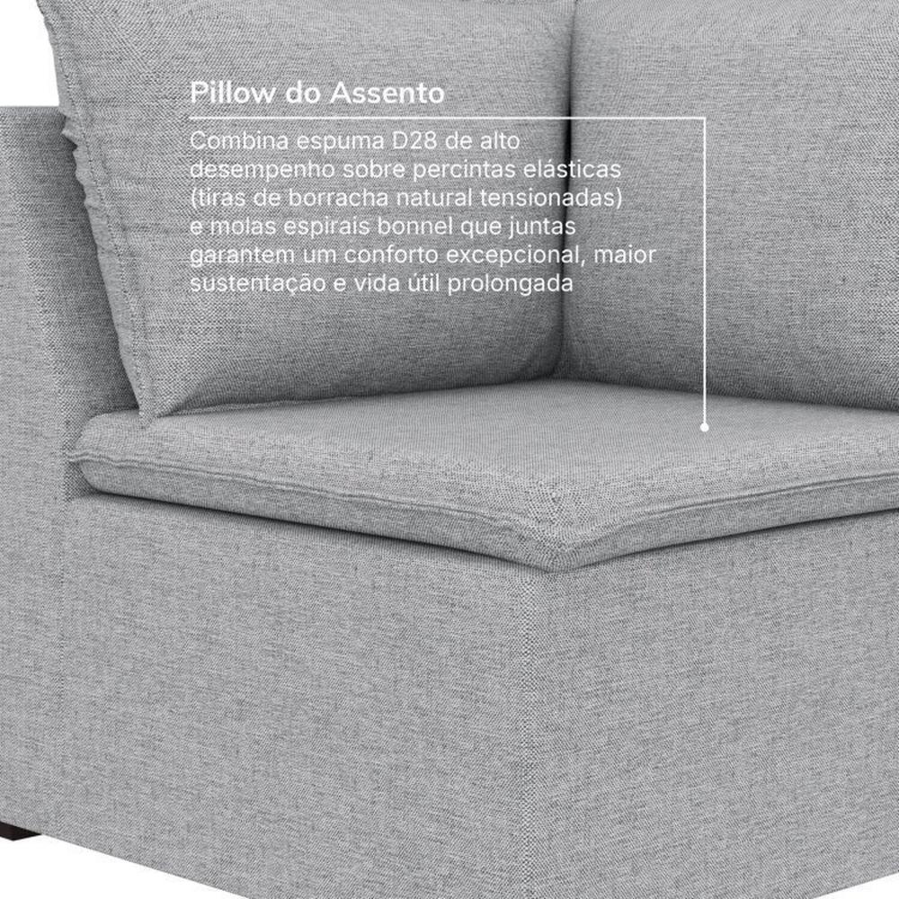 Miniatura Sofá Modular 2 Módulos Canto 1 Módulo Central Zen Cabecasa Madeiramadeira Cinza