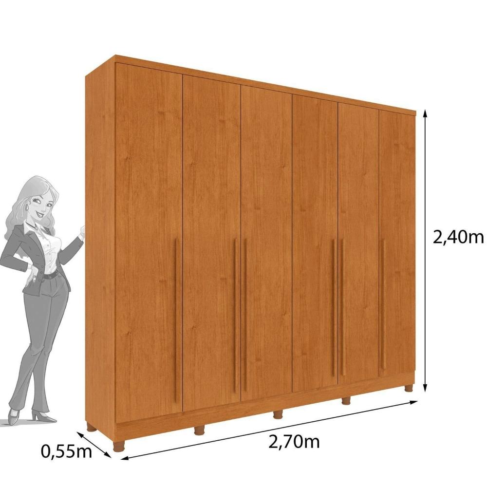 Miniatura Guarda-roupa Casal 6 Portas Portugal Espresso Móveis Cinamomo