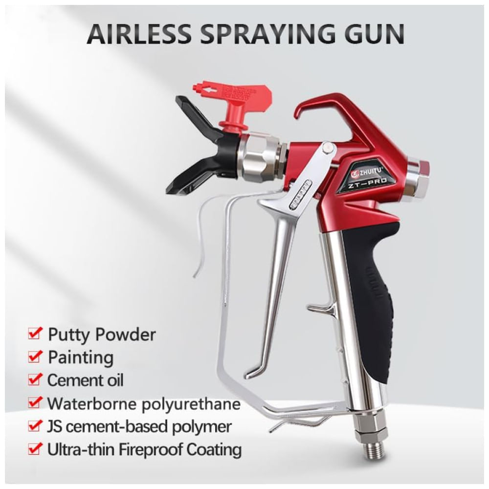 Miniatura Pistola de Pintura Airless: Alta pressão (27.579 kPa - 4000 PSI) com Bico Reversível 517, Protetor de Bico e Junta Giratória,ZHUITU.