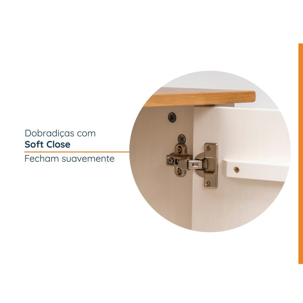 Buffet 2 Portas 3 Gavetas Madeira Maciça Vanilla CabeCasa MadeiraMadeira Amêndoa/Branco