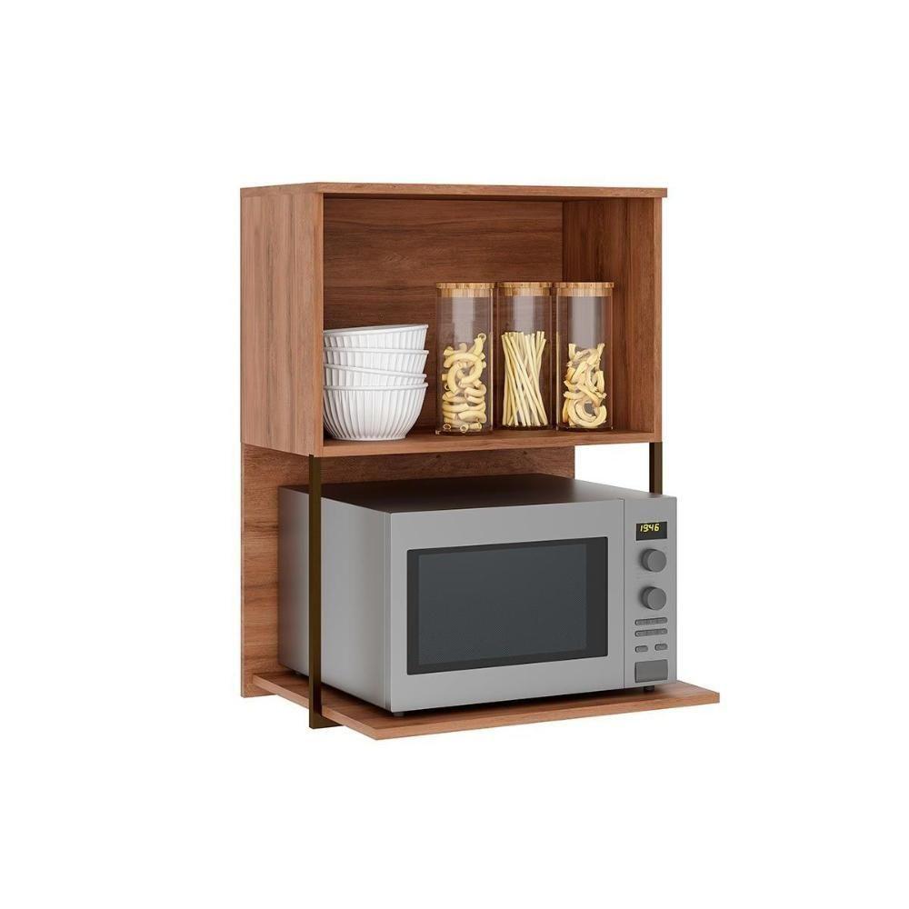 Miniatura Armário Aéreo Cozinha Modulado Bella 2605 Com 1 Porta 60cm Nogal Cinza