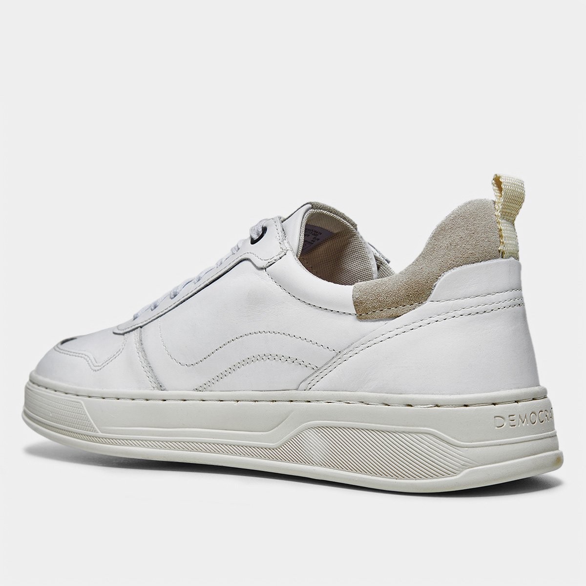 Miniatura Tênis Couro Democrata Denim Casual Masculino Branco - 38