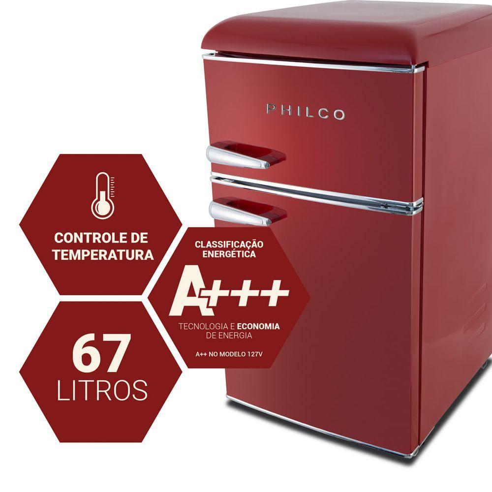 Frigobar Retrô Philco PFG100RV 87L 110V