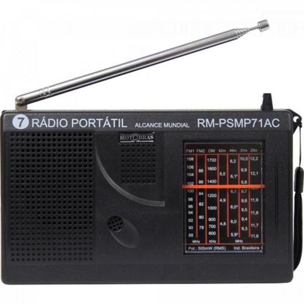 Miniatura Rádio Portátil Motobras Rm-psmp71ac Preto