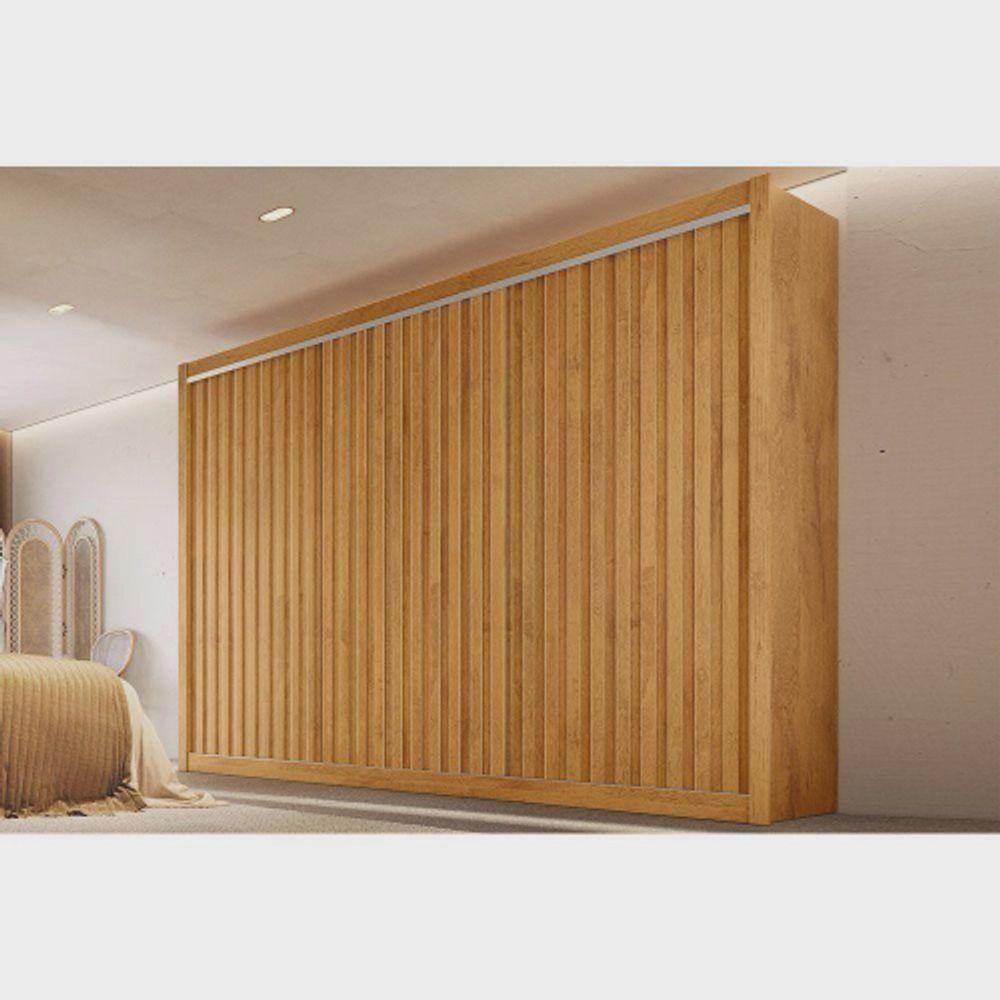 Miniatura Guarda Roupa Casal Ripado 3 Portas 6 Gavetas - York-peroba - Móveis Europa