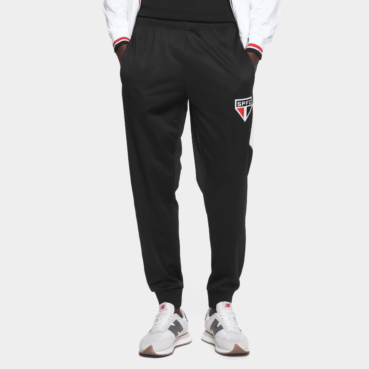 Miniatura Agasalho São Paulo Trilobal Tricolor SPR Masculino Branco+Vermelho - GG