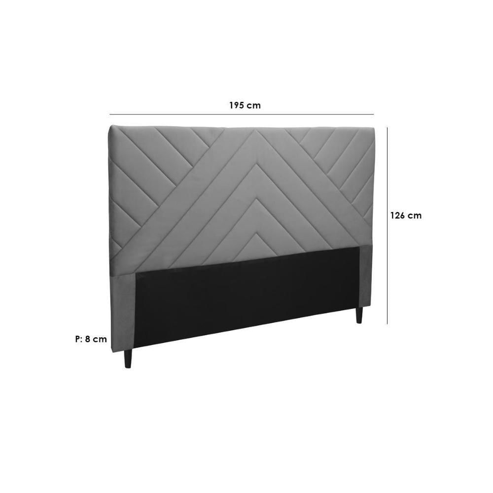 Miniatura Cabeceira Cama Box Estofada King King Sky Plus Veludo Cacau - Simbal