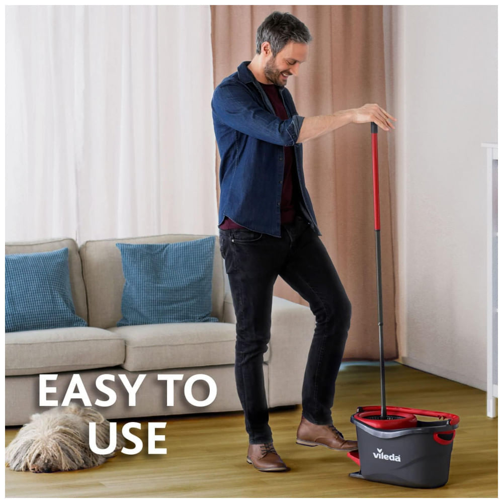 Mop Giratório de Microfibra e Balde Turbo Vileda