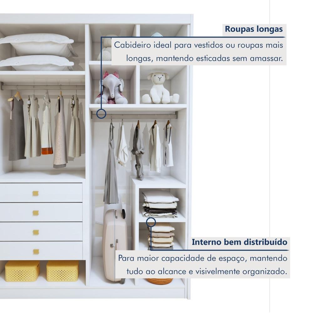 Quarto Infantil Completo Closet Eloá e Cama Irlanda Branco
