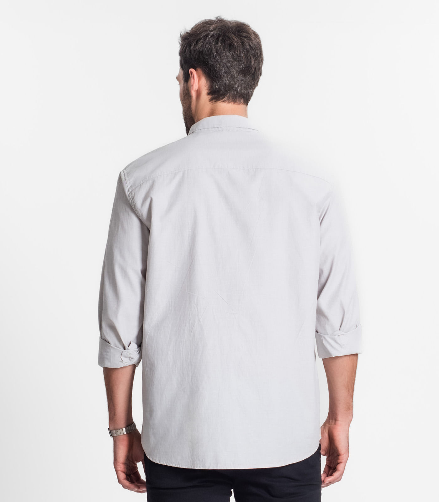 Miniatura Camisa Social Masculina Select Cinza G