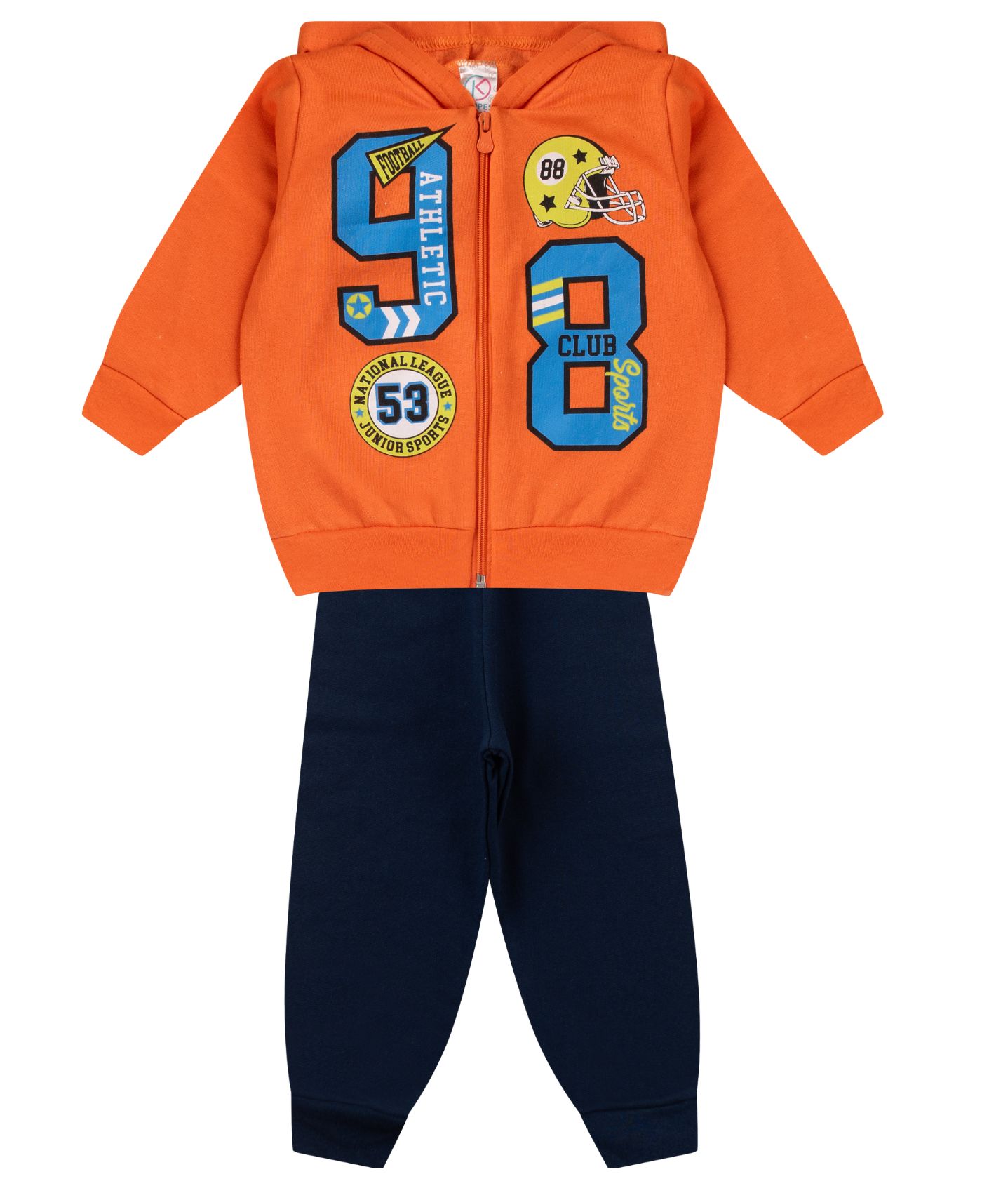 Miniatura Conjunto De Moletom Infantil Menino Kappes Laranja 1