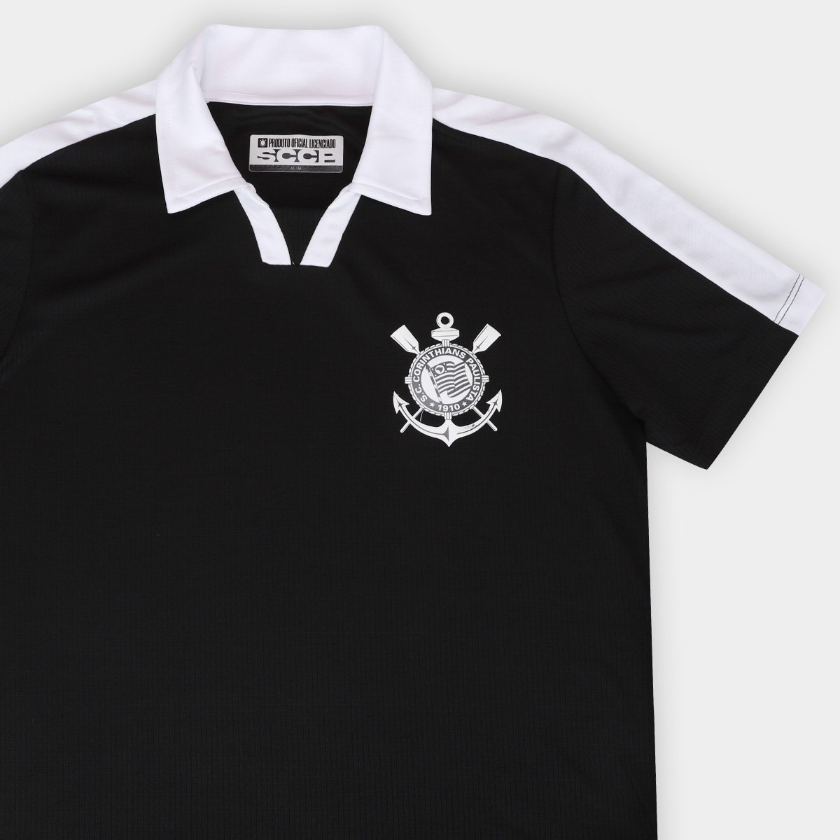 Miniatura Camisa Polo Corinthians Masculina Preto - EGG