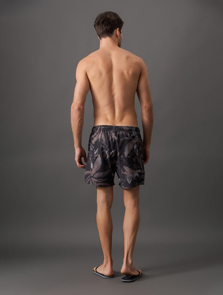 Miniatura Short D'Água Masculino Folhas Calvin Klein Swimwear - Chumbo Short D'Água Masculino Folhas Calvin Klein Swimwear Chumbo g