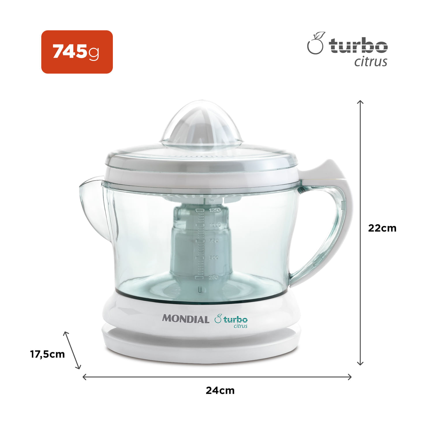 Miniatura Espremedor Mondial Turbo Citrus E-01 ESPREMEDOR-127V-BRANCO/VERDE